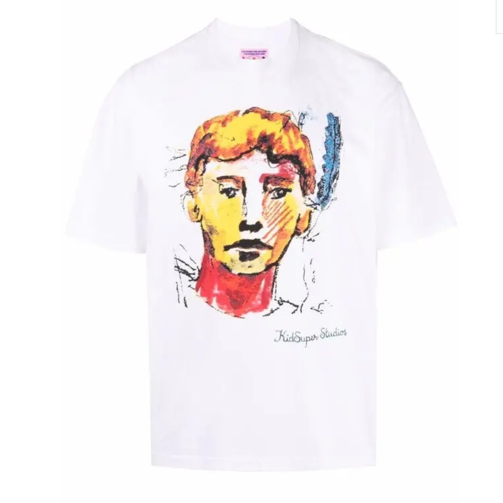 KidSuper Studios sketch-style painted face print T-shirt large